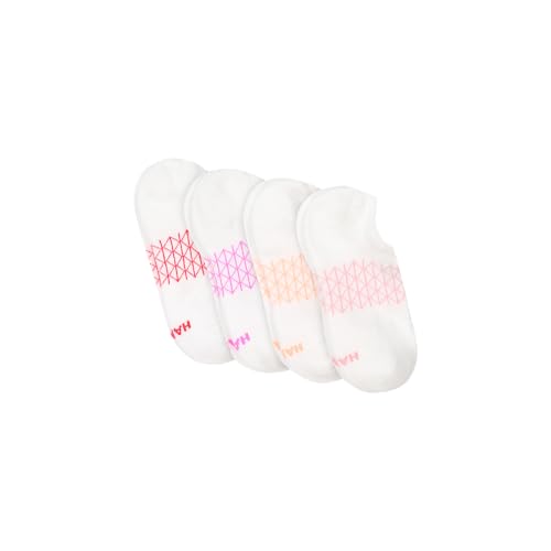Hanes Women's Absolute Active Super No Show Breathable Mesh Performance Socks No-Slip Gripper 4-Pack