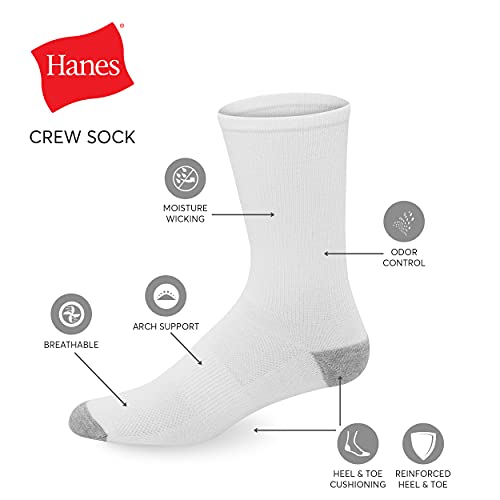 Hanes Men's X-temp Lightweight Socks, Crew and Ankle, 12-pack for Men