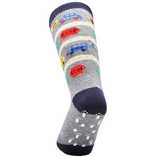 Cottock Toddler Boy Non Slip Grip Knee High Cotton Socks for Kids Anti Skid Long Socks
